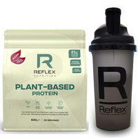 REFLEX NUTRITION Plant based protein príchuť kakao a karamel 600 g + šejker 500 ml ZADARMO
