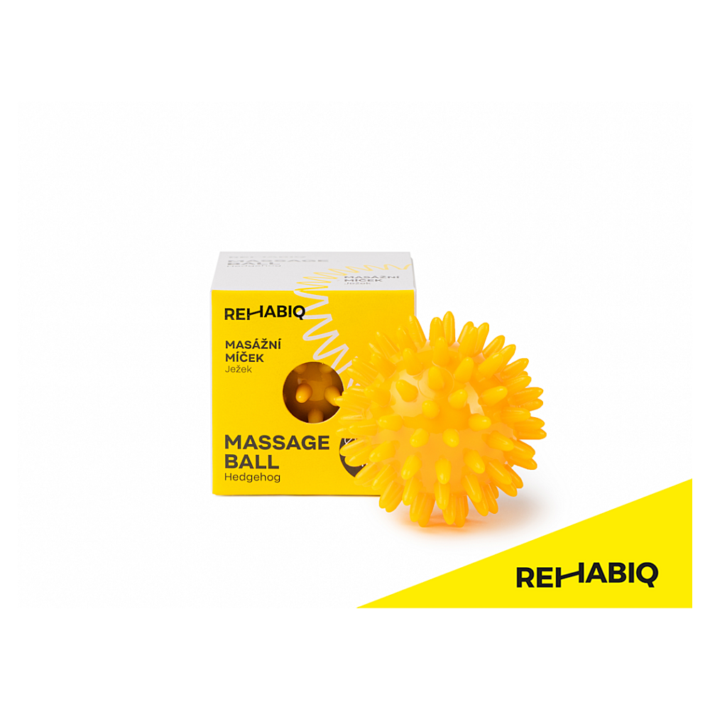 REHABIQ Masážna loptička ježko žltá 6 cm