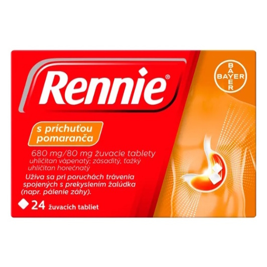Rennie s príchuťou pomaranča 680 mg/80 mg žuvacie tablety tbl. mnd. 24 x 680 mg/80 mg kúpite na Mojalekaren.sk