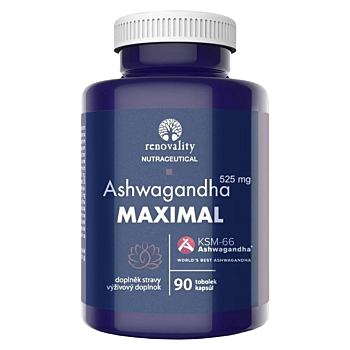 RENOVALITY Ashwagandha Maximal 90 kapsúl (Stres) - Jednozložkové, Viaczložkové