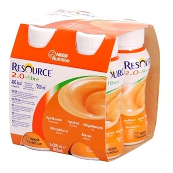 RESOURCE 2,0 kcal Fibre marhuľová príchuť 4 x 200 ml (Výživa v chorobe a pre seniorov)
