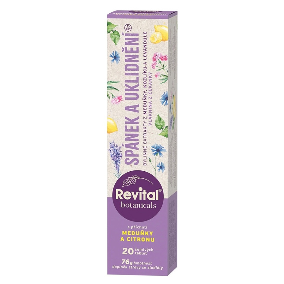 REVITAL Botanicals Spánok a upokojenie 20 šumivých tabliet