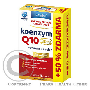 VITAR Revital Koenzym Q10 30 mg vitamín E + Selén 30 + 15 kapsúl ZADARMO