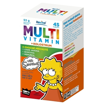 REVITAL The Simpsons Multivitamín + kolostrum 45 tabliet