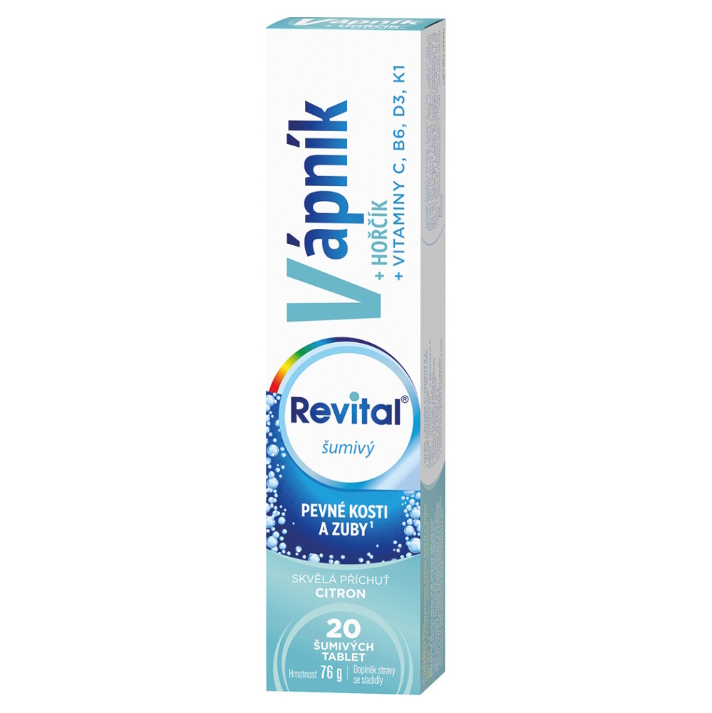 REVITAL Vápnik - Horčík - Vitamíny 20 šumivých tabliet