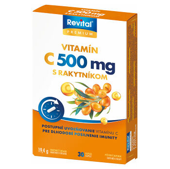 REVITAL Vitamín C 500mg s rakytníkom 30 kapsúl