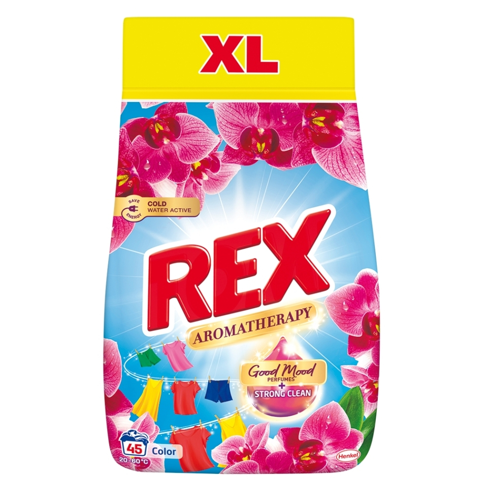 E-shop REX Aromatherapy prací prášok Orchid Color 45 praní 2,475 kg