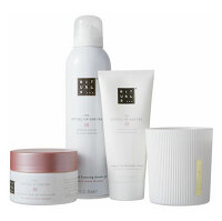 RITUALS Ritual of Sakura Renewing Routine Set M Sprchová pena 200 ml + telový peeling 125 g + telový krém 100 ml + sviečka 140 g Darčekové balenie