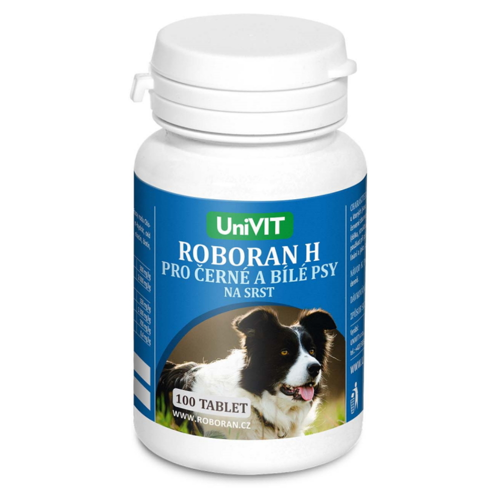 Roboran H na srsť a kožu pre čierne a biele psy 100tbl