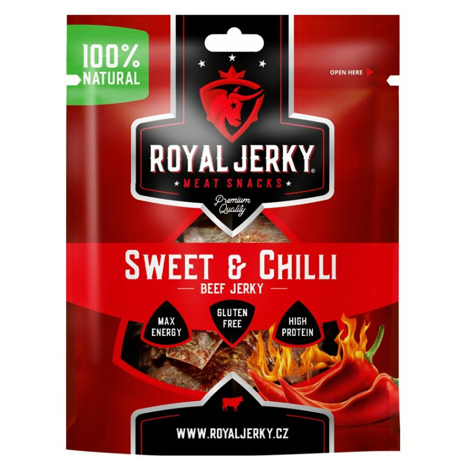 E-shop ROYAL JERKY BEEF SWEET&CHILLI sušené mäso 22 g