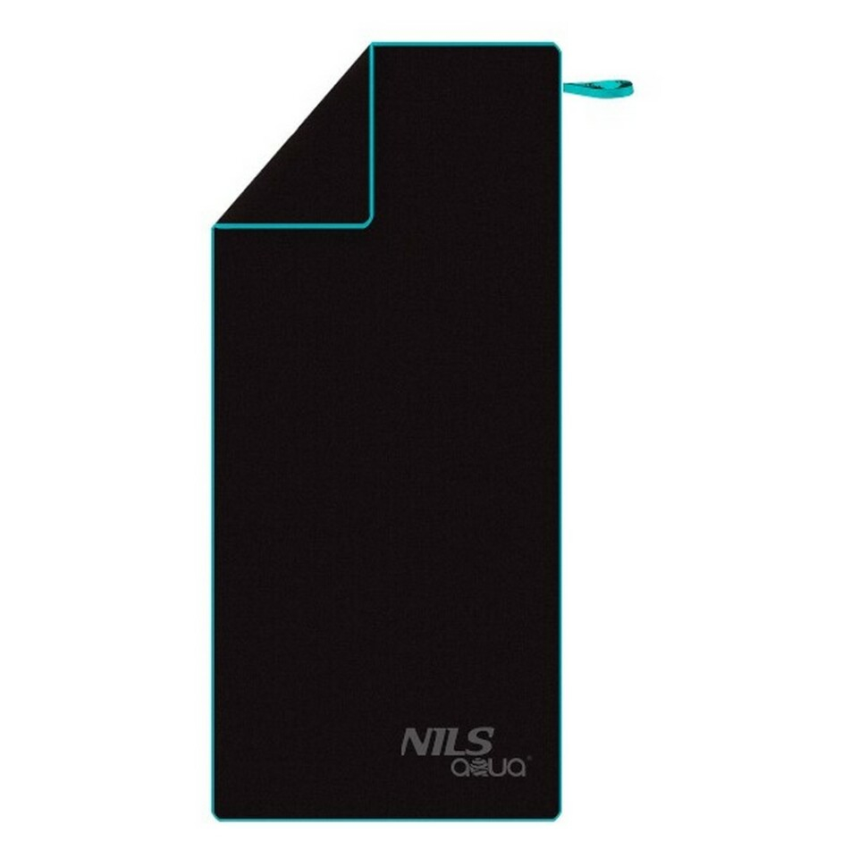 E-shop NILS Aqua NAR13 rýchloschnúca osuška čierno-modrá 200 x 90 cm