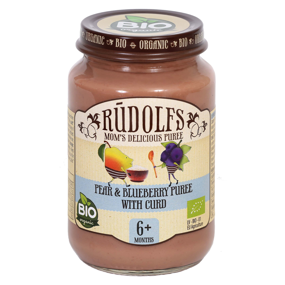 Rudolf’s BIO hruška, čučoriedky, tvaroh detský príkrm 190 g