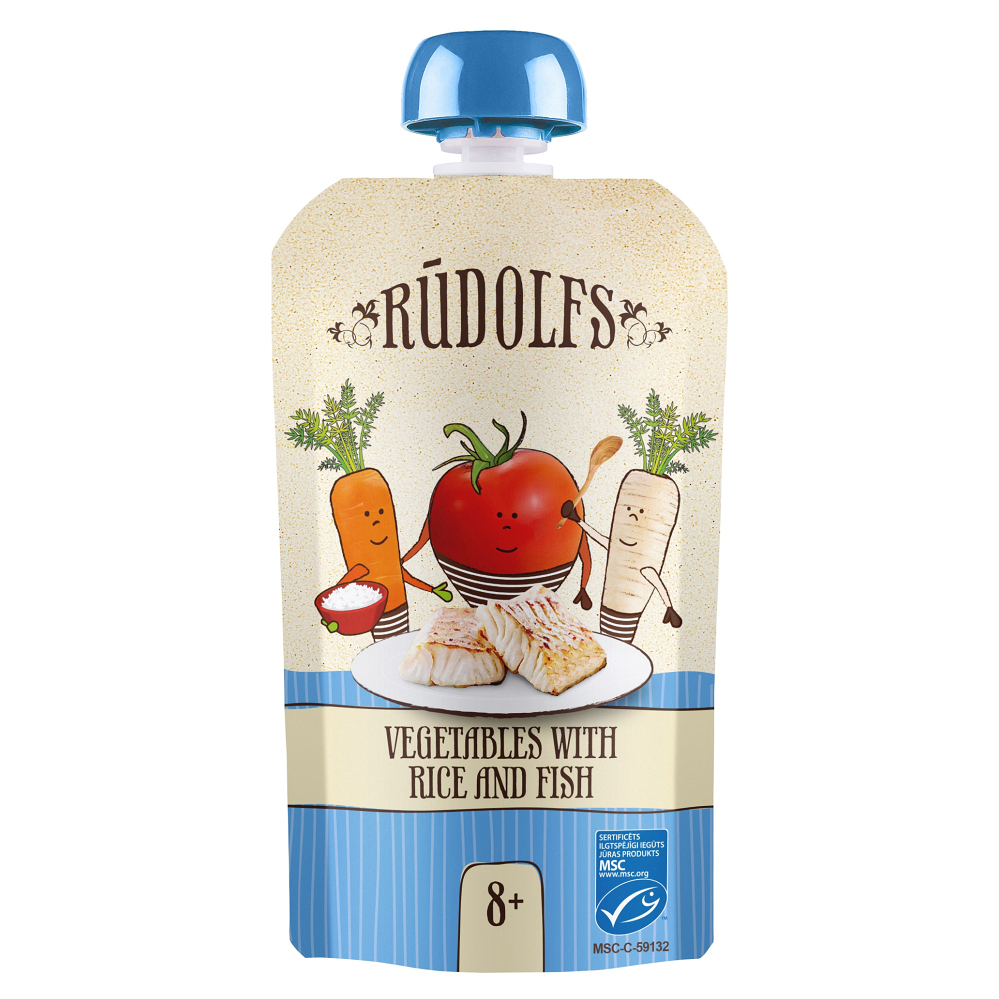 RUDOLFS Bio vrecko zelenina ryža, ryba 8m+ 110 g