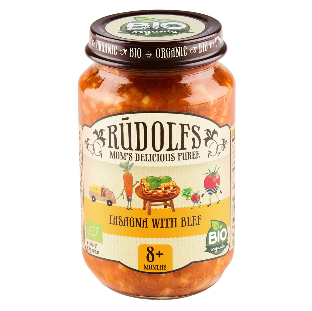 RUDOLFS Bio lasagne s hovädzím mäsom 8m+ 190 g