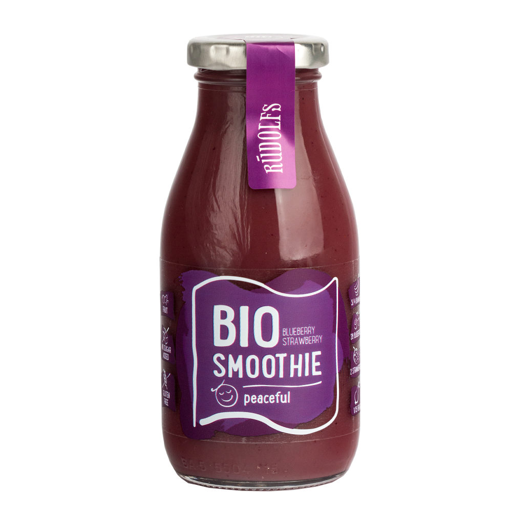 RUDOLFS Smoothie čučoriedka jahoda BIO 260 ml