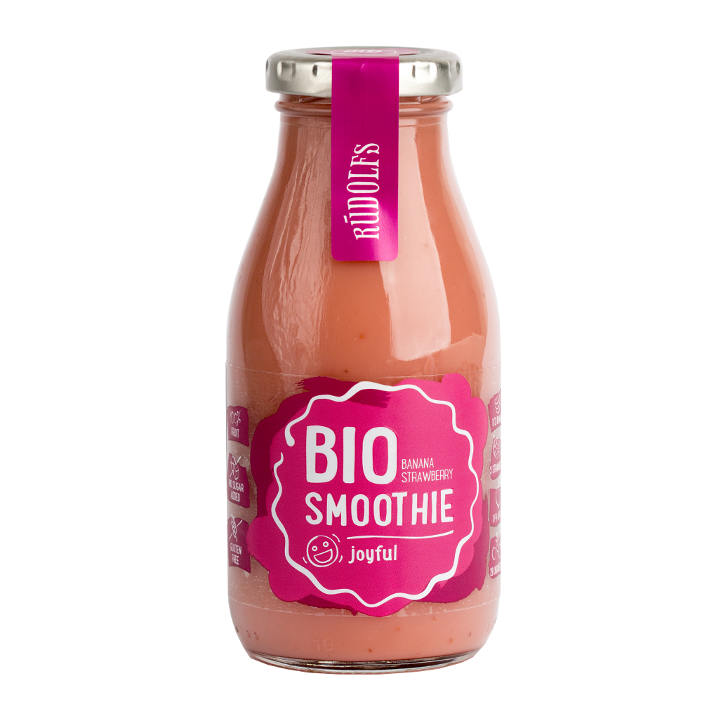 RUDOLFS Smoothie jahoda banán BIO 260 ml
