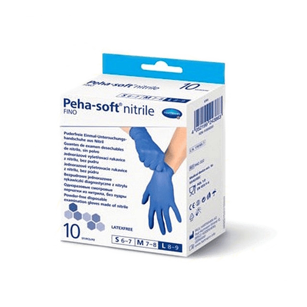 PEHA-SOFT Nitrile Fino Vyšetrovacie rukavice veľkosť L 10 kusov