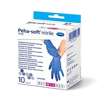 PEHA-SOFT Nitrile Fino Vyšetrovacie rukavice veľkosť M 10 kusov (Vyšetrovacie rukavice) - Jednorázové, vyšetrovacie, Nesterilné, Nepudrované