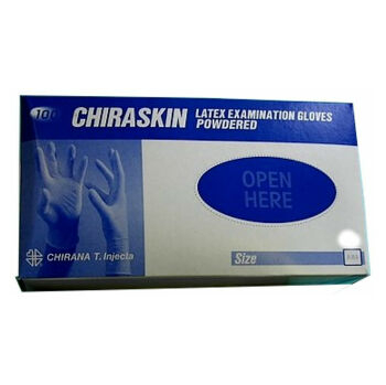 Rukavice vyšetrovacie nesterilné latex Chiraskin 100ks L
