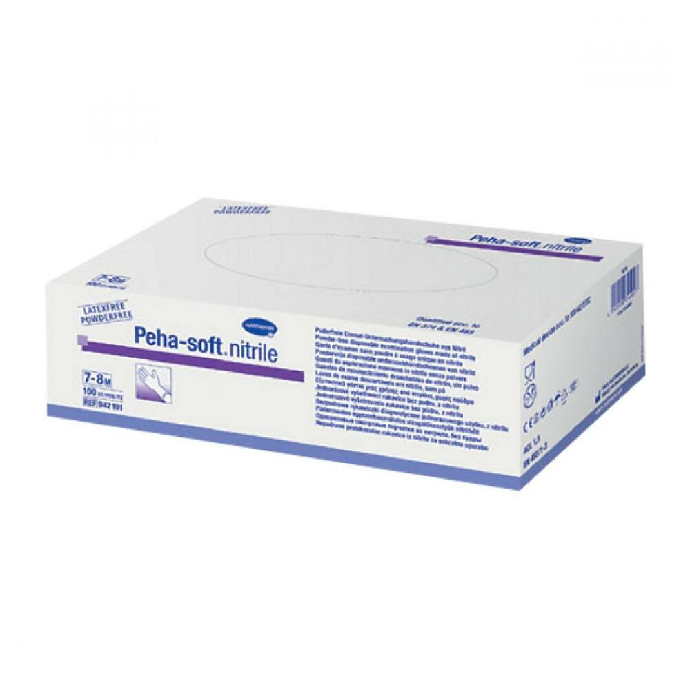 E-shop Rukavice vyšetrovacie Peha-Soft NITRILE bez pudru nesterilné S 100ks
