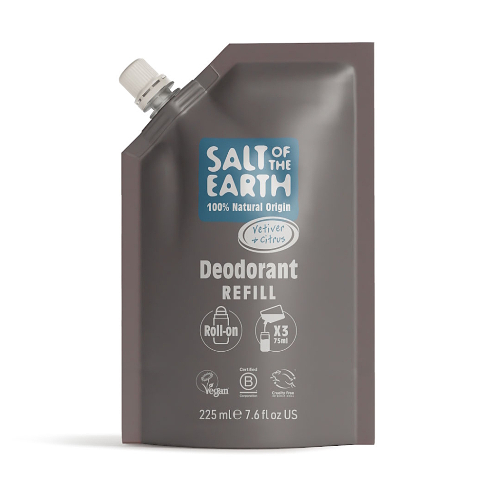SALT OF THE EARTH Prírodná deo roll-on náplň vetiver & citrus 225 ml