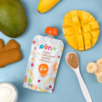 SALVEST Põnn Ovocné smoothie s jogurtom a sušienkami BIO 110 g (Desiatové kapsičky) - BIO - obrázok 2/3
