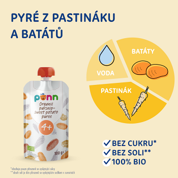 SALVEST Põnn pyré z paštrnáku a batátov BIO 100 g (Zeleninové príkrmy) - BIO - obrázok 2/2
