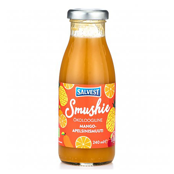 SALVEST Smushie BIO Ovocné smoothie s mangom, ananásom a pomarančovou dužinou 240 ml
