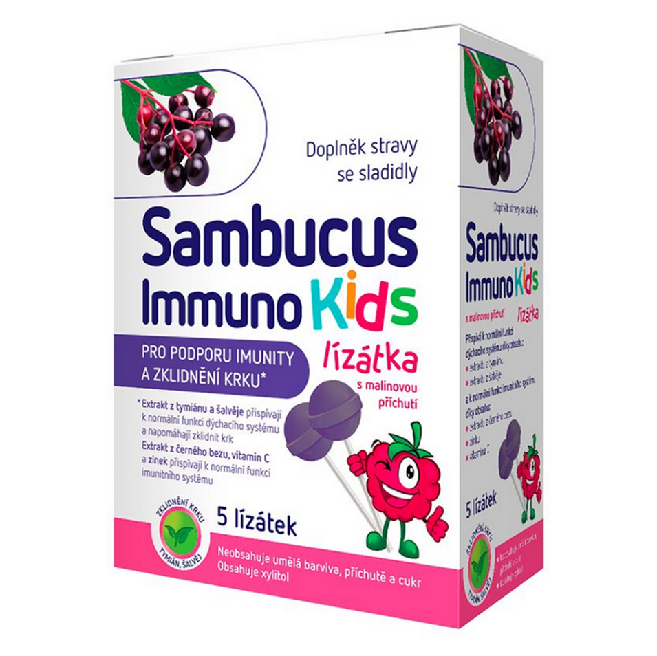 Sambucus Immuno Kids lízanky na podporu imunitného systému 5 ks kúpite na Mojalekaren.sk