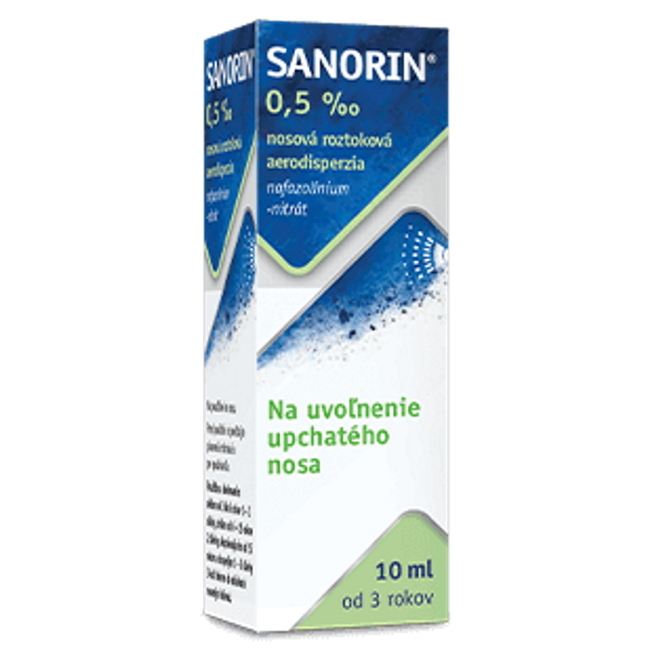 SANORIN 0,5 ‰ nosová roztoková aerodisperzia 10 ml kúpite na Mojalekaren.sk