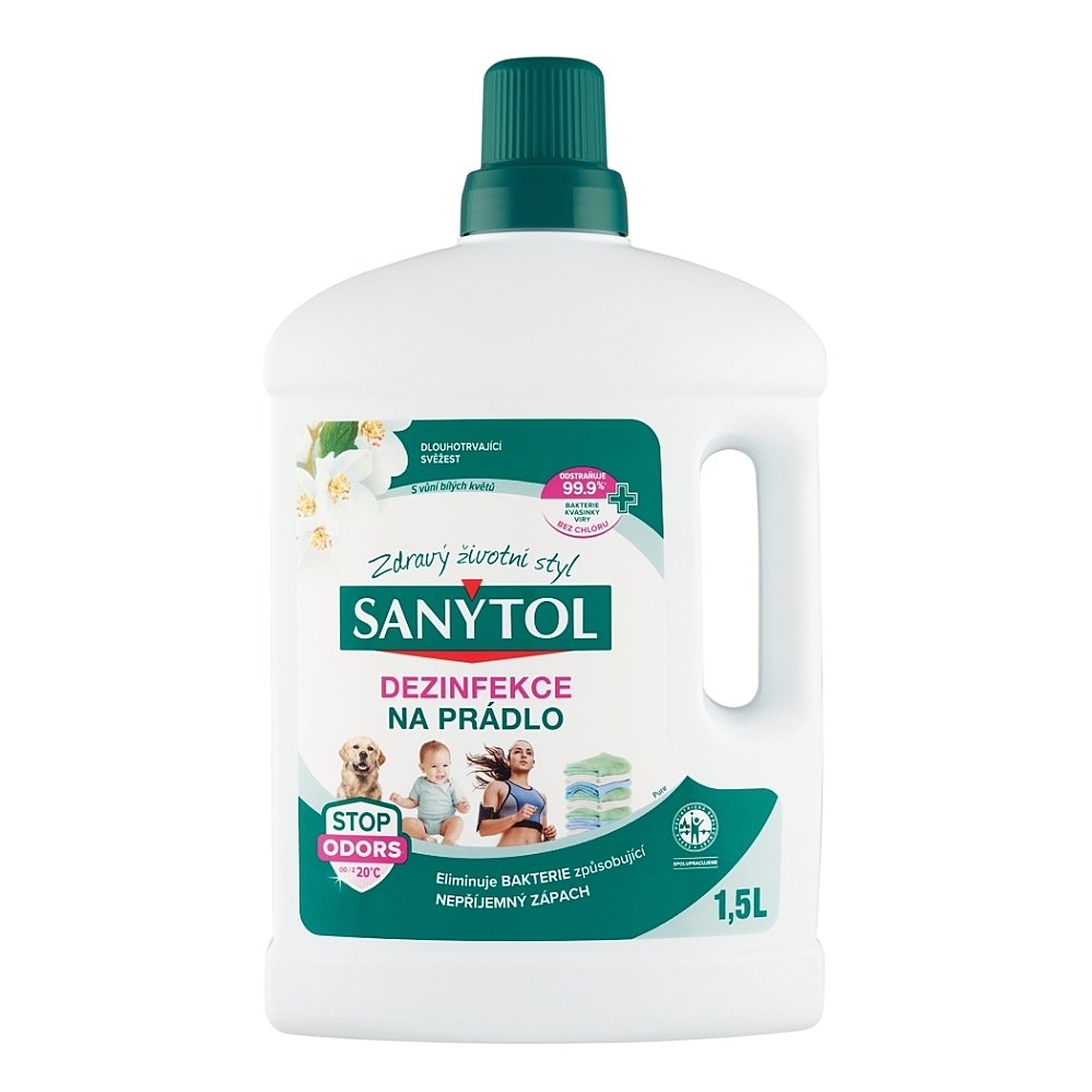SANYTOL DEZINFEKCIA Na prádlo s vôňou biele kvety 1,5 l