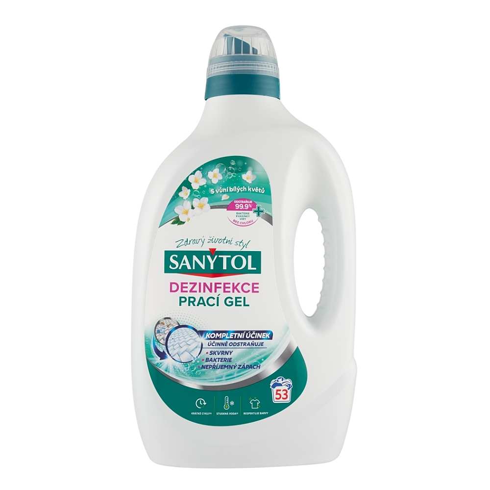 SANYTOL Prací gél Biele kvety 53 PD 2,65 l