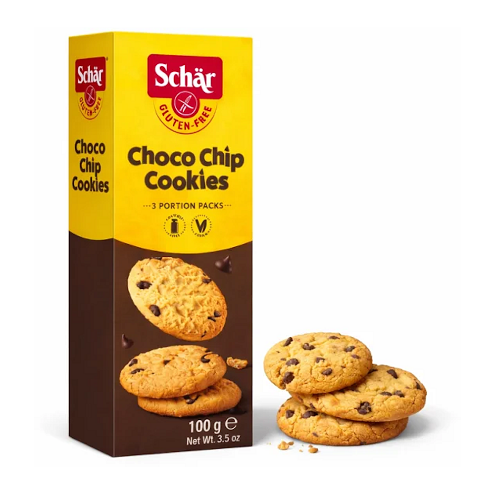 SCHÄR Choco chip cookies sušienky s kúskami čokolády bez lepku 100 g