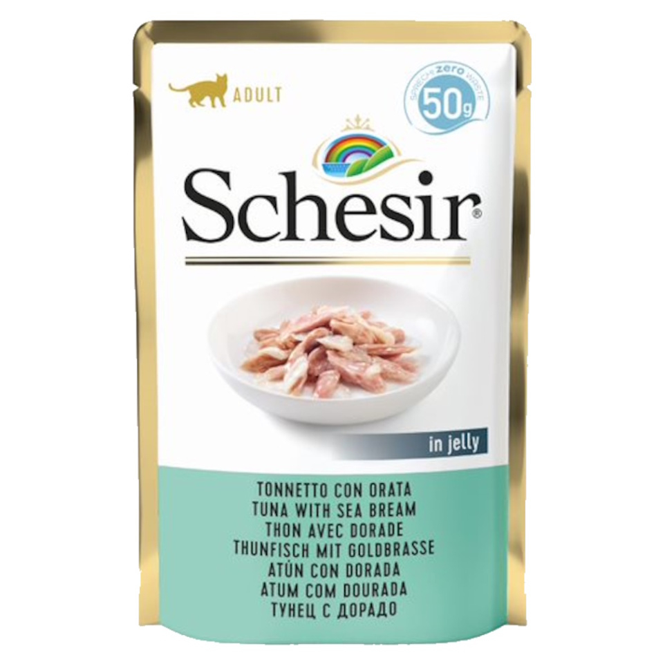 E-shop SCHESIR Kapsička pre mačky tuniak a pražma 50 g