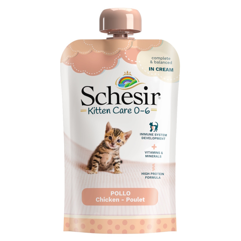 E-shop SCHESIR Kitten kapsička pre mačiatka kura v kréme 150 g