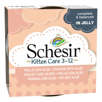 SCHESIR Kitten konzerva pre mačiatka kura a aloe 85 g