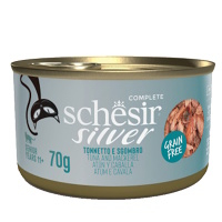SCHESIR Senior Wholefood konzerva pre mačky tuniak a makrela 70 g