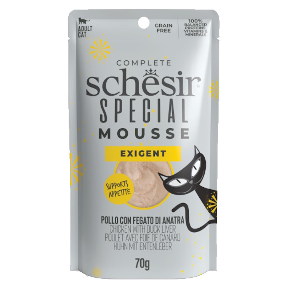 E-shop SCHESIR Special Mousse Exigent kapsička pre mačky kura a pečeň 70 g