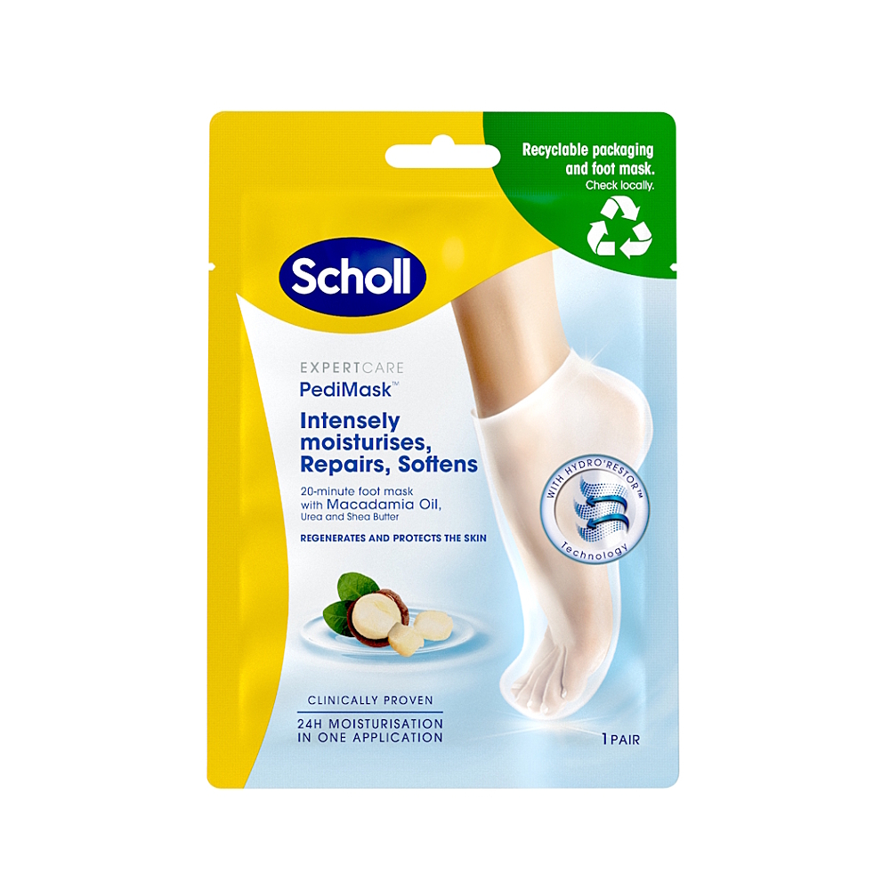 SCHOLL Expert Care Vyživujúca maska na nohy s makadamovým olejom 1 pár
