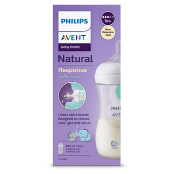 PHILIPS AVENT Fľaša Natural Response s ventilom AirFree slon 260 ml 1m+