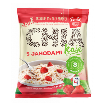 SEMIX Chia kaša jahodová so smotanou 65 g (Ovsené kaše) - Prírodné, Lyofilizované, Instantné