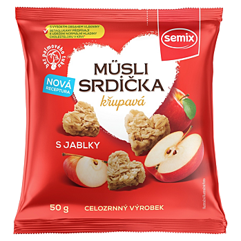 SEMIX Müsli srdiečka s jablkami 50 g (Müsli zmesi) - Viaczložkové