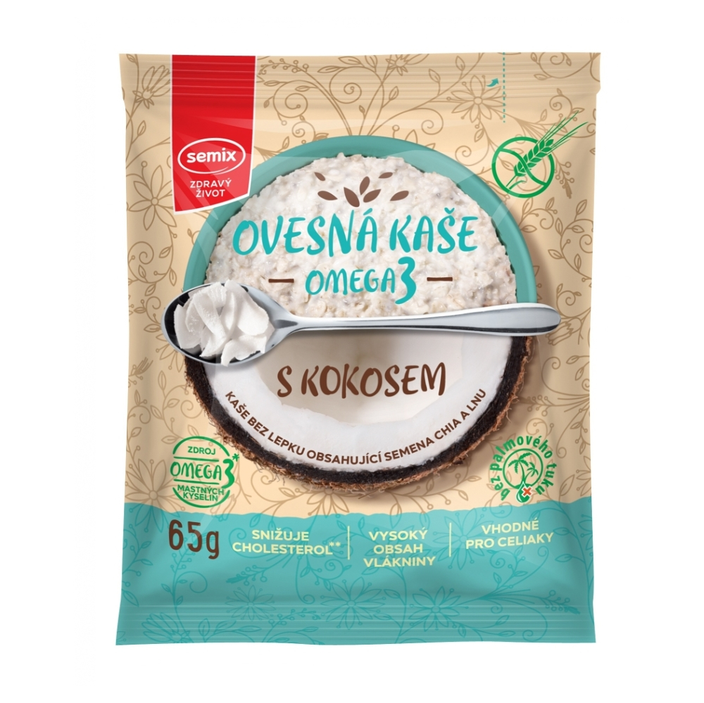 SEMIX Ovsená kaša omega3 S kokosom bez lepku 65 g