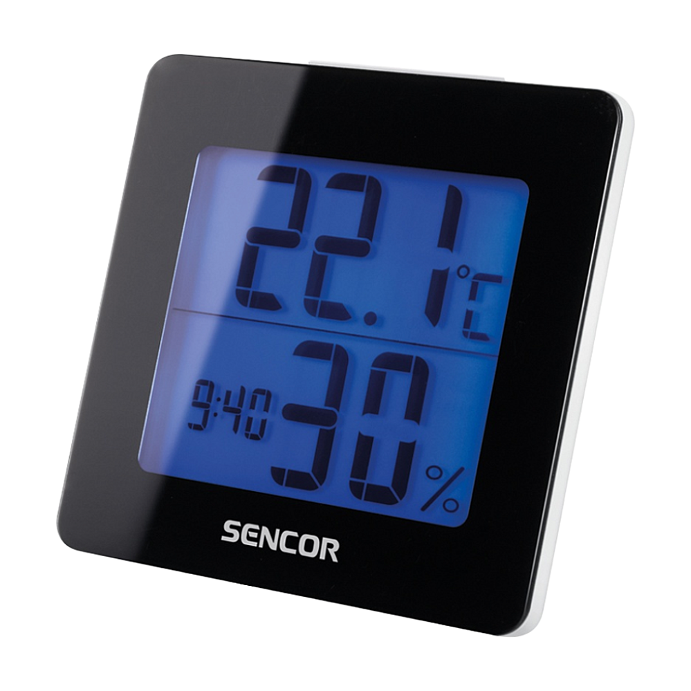 SENCOR Teplomer s hodinami SWS 1500 B čierna