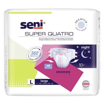 SENI Super Quatro inkontinenčné nohavičky 10 kusov veľkosť L ()
