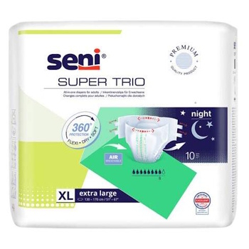 SENI Super Trio inkontinenčné plienkové nohavičky s páskami XL 10 ks ()