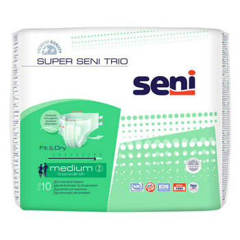 SUPER SENI TRIO Medium plienkové nohavičky (savosť 3000 ml, obv. pása 75-100 cm) 1 x 10 ks