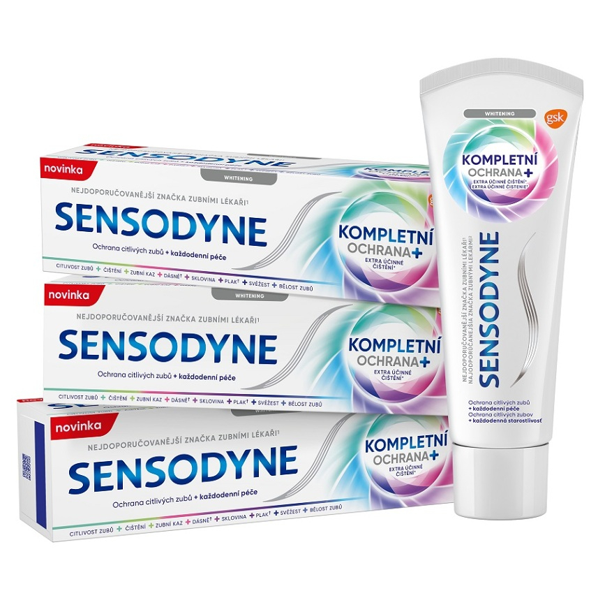 SENSODYNE Zubná pasta Kompletná ochrana Whitening 3 x 75 ml