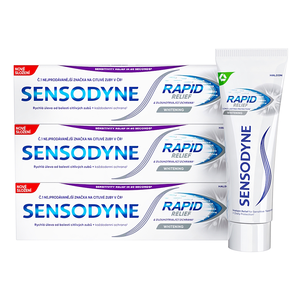 SENSODYNE Rapid Whitening Zubná pasta 3 x 75 ml