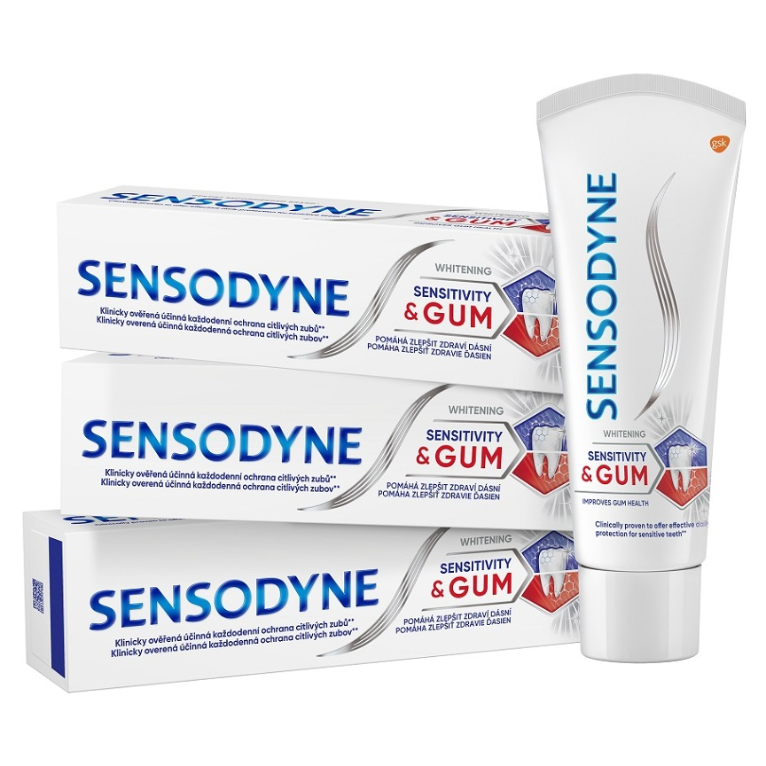 SENSODYNE Sens&Gum bieliaca zubná pasta 3 x 75 ml